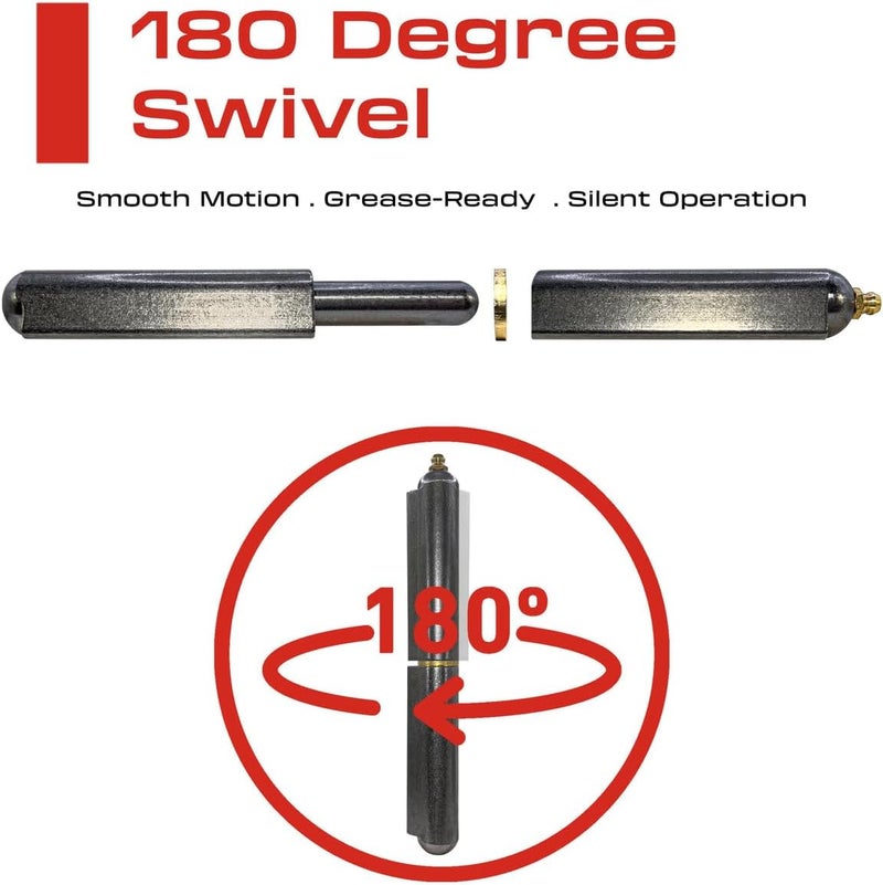 Sidco Supply 7” Inch Weldable Bullet Hinge – Heavy Duty Barrel Hinges – Weld On Gate Hinges – Weldable Door Hinges – Weld BBQ Smoker Hinge – 7.39" Inch x .98" Inch – Heavy Duty Steel Teardrop Body Pin Grease Zerk - Image 2